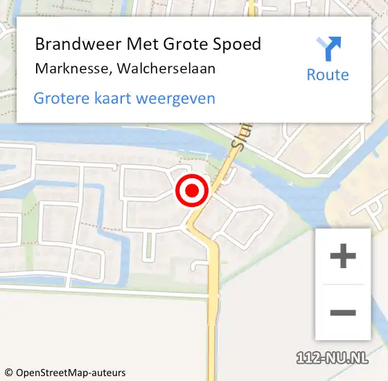 Locatie op kaart van de 112 melding: Brandweer Met Grote Spoed Naar Marknesse, Walcherselaan op 1 februari 2017 15:49