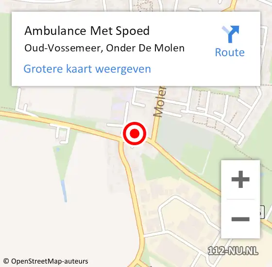 Locatie op kaart van de 112 melding: Ambulance Met Spoed Naar Oud-Vossemeer, Onder De Molen op 1 februari 2017 15:50