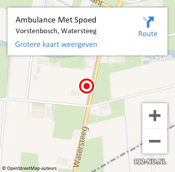 Locatie op kaart van de 112 melding: Ambulance Met Spoed Naar Vorstenbosch, Watersteeg op 1 februari 2017 16:12