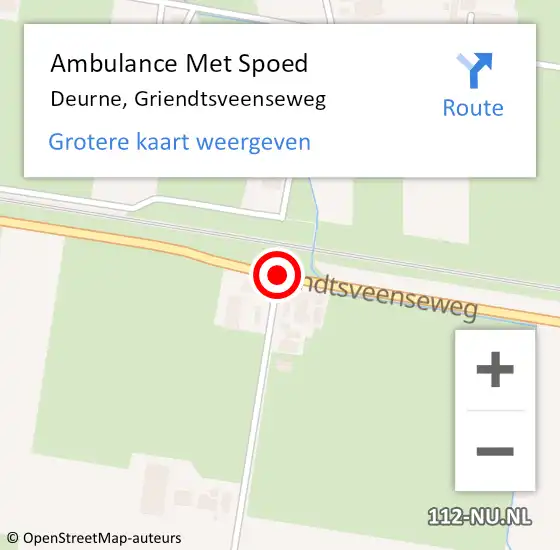 Locatie op kaart van de 112 melding: Ambulance Met Spoed Naar Deurne, Griendtsveenseweg op 1 februari 2017 16:25
