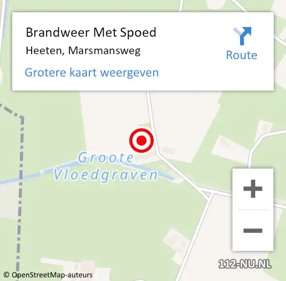 Locatie op kaart van de 112 melding: Brandweer Met Spoed Naar Heeten, Marsmansweg op 1 februari 2017 18:09