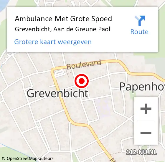 Locatie op kaart van de 112 melding: Ambulance Met Grote Spoed Naar Grevenbicht, Aan de Greune Paol op 1 februari 2017 18:36