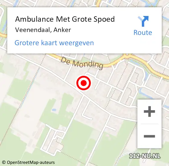 Locatie op kaart van de 112 melding: Ambulance Met Grote Spoed Naar Veenendaal, Anker op 1 februari 2017 19:58