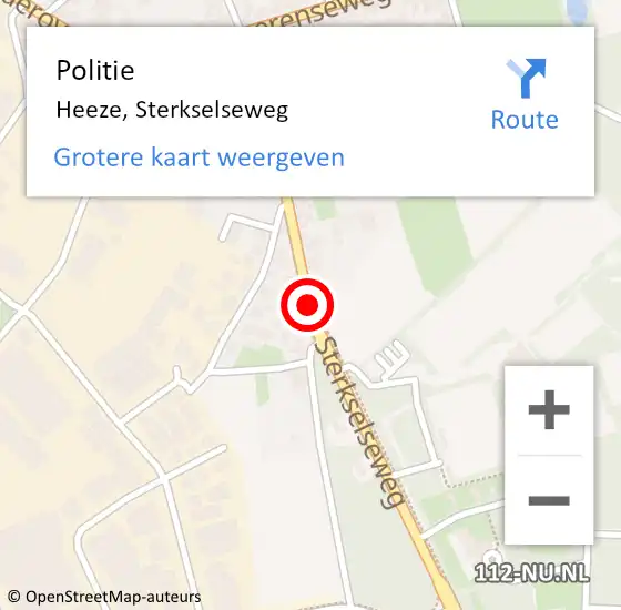 Locatie op kaart van de 112 melding: Politie Heeze, Sterkselseweg op 1 februari 2017 20:38