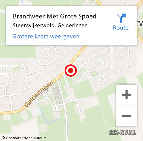 Locatie op kaart van de 112 melding: Brandweer Met Grote Spoed Naar Steenwijkerwold, Gelderingen op 1 februari 2017 22:54