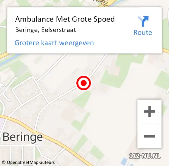 Locatie op kaart van de 112 melding: Ambulance Met Grote Spoed Naar Beringe, Eelserstraat op 9 januari 2014 17:44