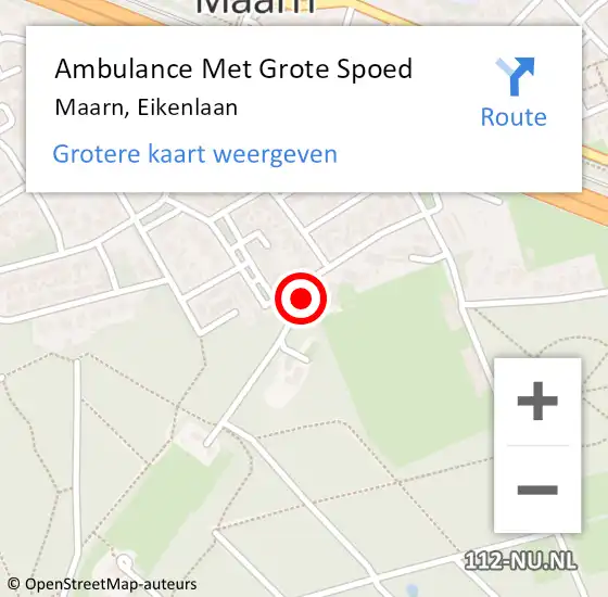 Locatie op kaart van de 112 melding: Ambulance Met Grote Spoed Naar Maarn, Eikenlaan op 2 februari 2017 03:47