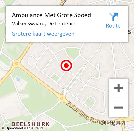 Locatie op kaart van de 112 melding: Ambulance Met Grote Spoed Naar Valkenswaard, De Lentenier op 2 februari 2017 06:21