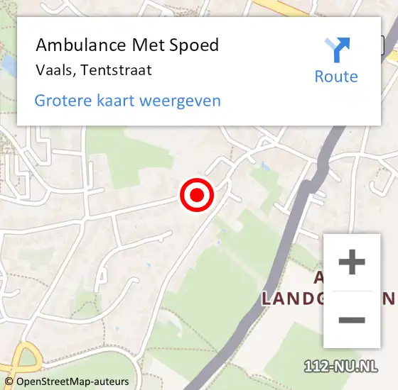 Locatie op kaart van de 112 melding: Ambulance Met Spoed Naar Vaals, Tentstraat op 9 januari 2014 18:04