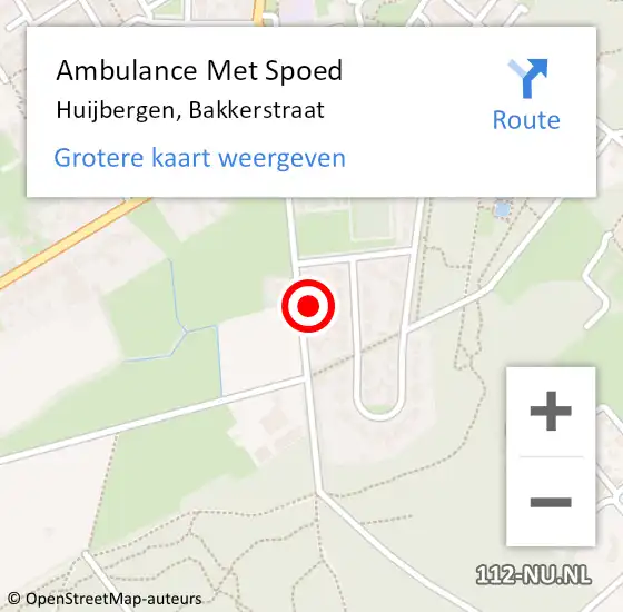 Locatie op kaart van de 112 melding: Ambulance Met Spoed Naar Huijbergen, Bakkerstraat op 2 februari 2017 08:30