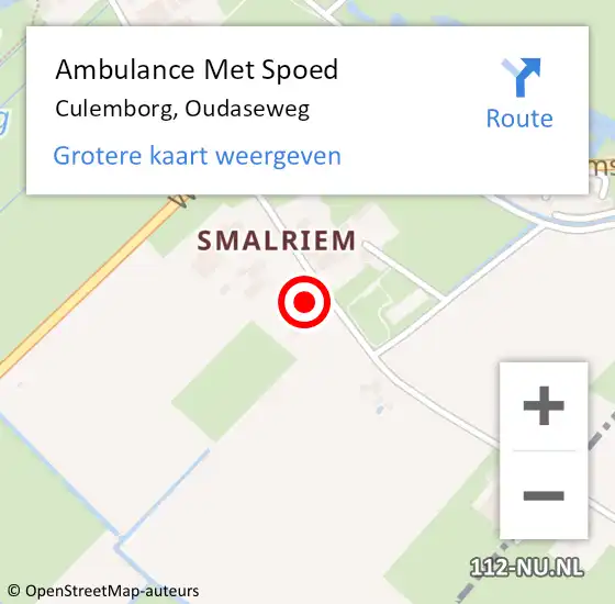 Locatie op kaart van de 112 melding: Ambulance Met Spoed Naar Culemborg, Oudaseweg op 2 februari 2017 08:51