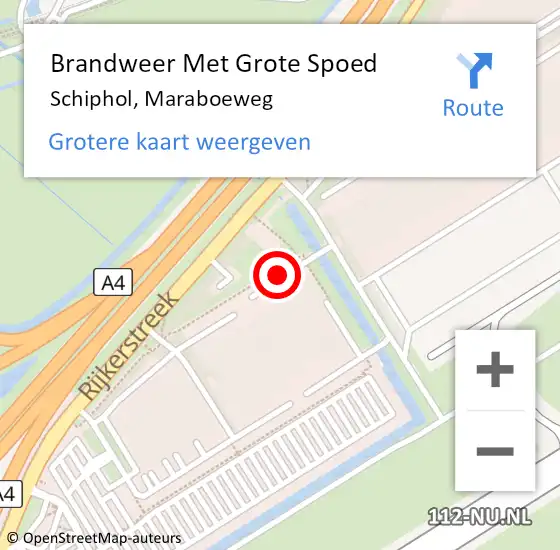 Locatie op kaart van de 112 melding: Brandweer Met Grote Spoed Naar Schiphol, Maraboeweg op 2 februari 2017 09:05