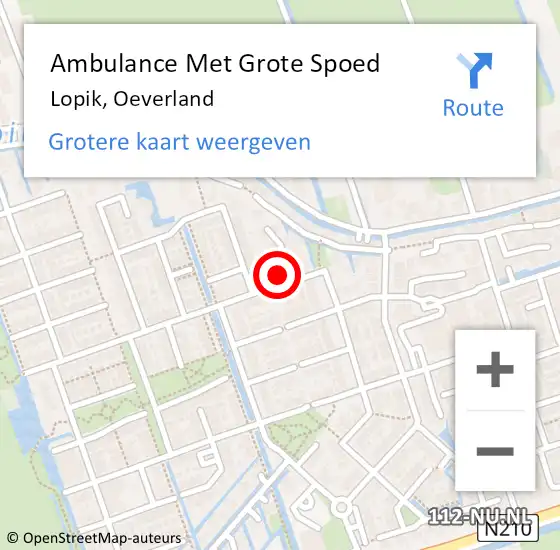 Locatie op kaart van de 112 melding: Ambulance Met Grote Spoed Naar Lopik, Oeverland op 2 februari 2017 09:39