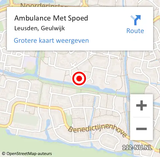 Locatie op kaart van de 112 melding: Ambulance Met Spoed Naar Leusden, Geulwijk op 2 februari 2017 09:59