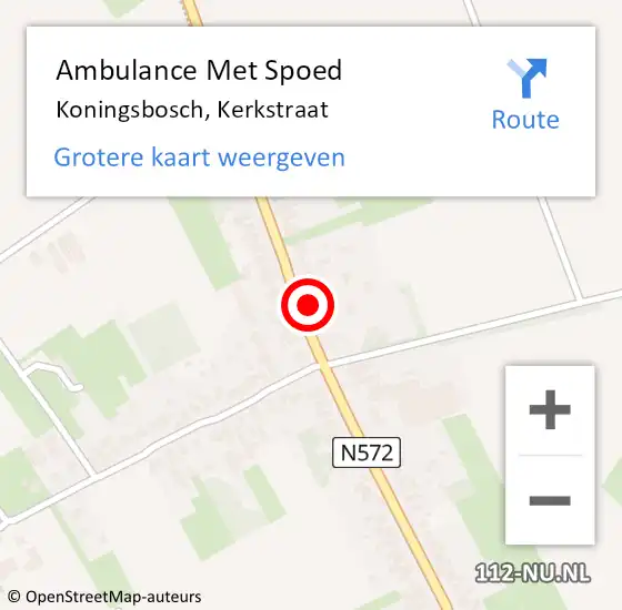 Locatie op kaart van de 112 melding: Ambulance Met Spoed Naar Koningsbosch, Kerkstraat op 2 februari 2017 10:02