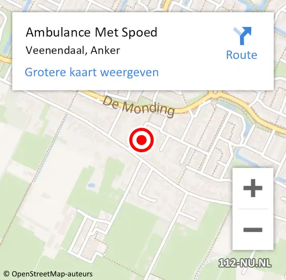 Locatie op kaart van de 112 melding: Ambulance Met Spoed Naar Veenendaal, Anker op 2 februari 2017 11:23