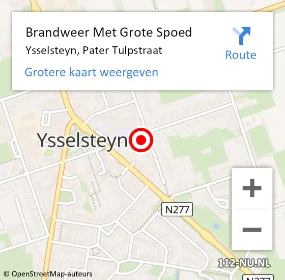 Locatie op kaart van de 112 melding: Brandweer Met Grote Spoed Naar Ysselsteyn, Pater Tulpstraat op 2 februari 2017 12:01