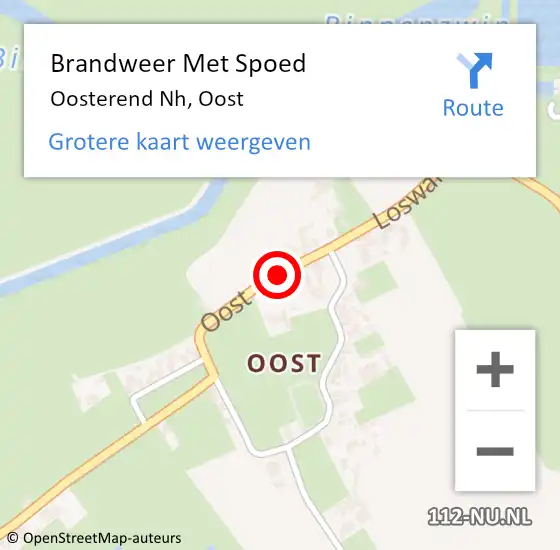 Locatie op kaart van de 112 melding: Brandweer Met Spoed Naar Oosterend Nh, Oost op 2 februari 2017 13:04