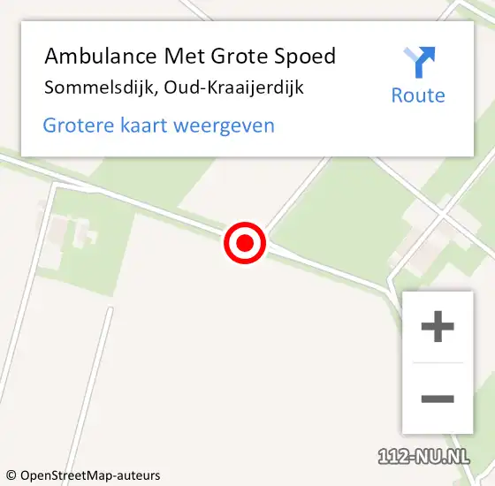 Locatie op kaart van de 112 melding: Ambulance Met Grote Spoed Naar Sommelsdijk, Oud-Kraaijerdijk op 2 februari 2017 14:27
