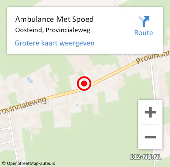 Locatie op kaart van de 112 melding: Ambulance Met Spoed Naar Oosteind, Provincialeweg op 2 februari 2017 14:40