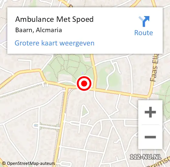 Locatie op kaart van de 112 melding: Ambulance Met Spoed Naar Baarn, Alcmaria op 2 februari 2017 15:48