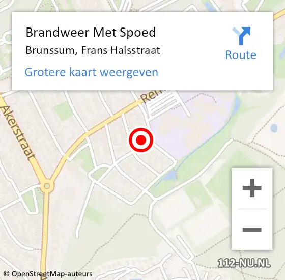 Locatie op kaart van de 112 melding: Brandweer Met Spoed Naar Brunssum, Frans Halsstraat op 2 februari 2017 16:43