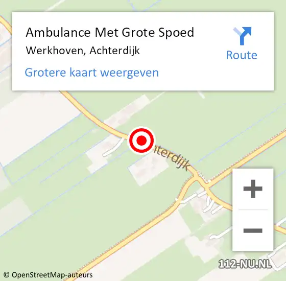 Locatie op kaart van de 112 melding: Ambulance Met Grote Spoed Naar Werkhoven, Achterdijk op 2 februari 2017 17:15