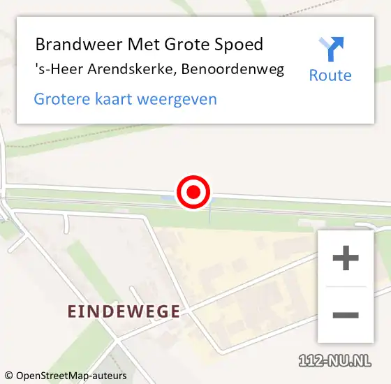 Locatie op kaart van de 112 melding: Brandweer Met Grote Spoed Naar 's-Heer Arendskerke, Benoordenweg op 9 januari 2014 19:29