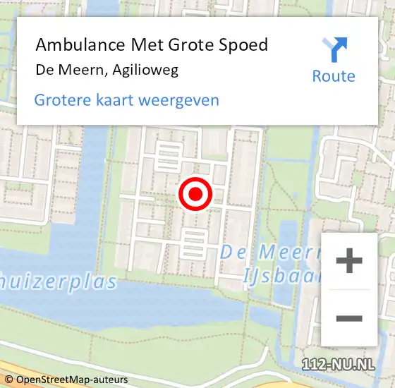 Locatie op kaart van de 112 melding: Ambulance Met Grote Spoed Naar De Meern, Agilioweg op 2 februari 2017 17:50