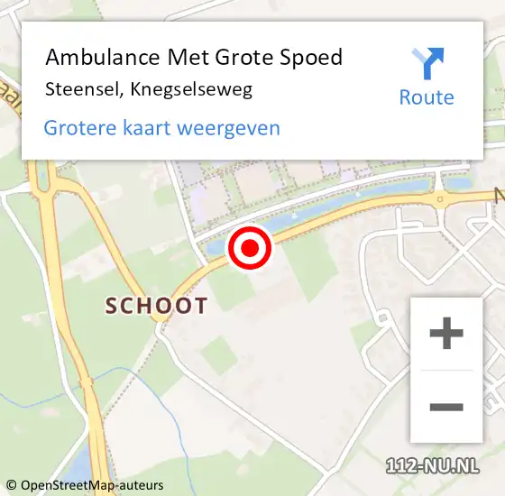 Locatie op kaart van de 112 melding: Ambulance Met Grote Spoed Naar Steensel, Knegselseweg op 2 februari 2017 20:50