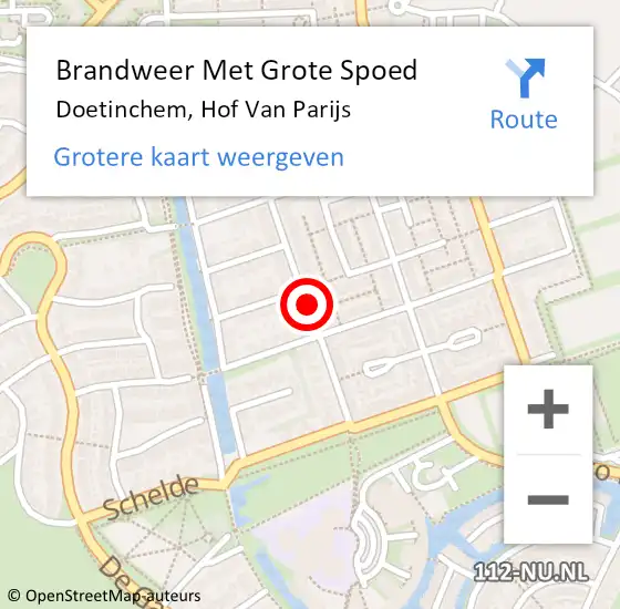 Locatie op kaart van de 112 melding: Brandweer Met Grote Spoed Naar Doetinchem, Hof Van Parijs op 2 februari 2017 20:57