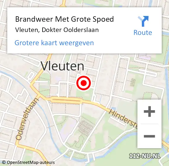 Locatie op kaart van de 112 melding: Brandweer Met Grote Spoed Naar Vleuten, Dokter Oolderslaan op 2 februari 2017 21:23