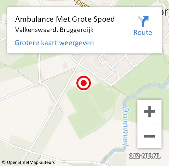 Locatie op kaart van de 112 melding: Ambulance Met Grote Spoed Naar Valkenswaard, Bruggerdijk op 2 februari 2017 21:30