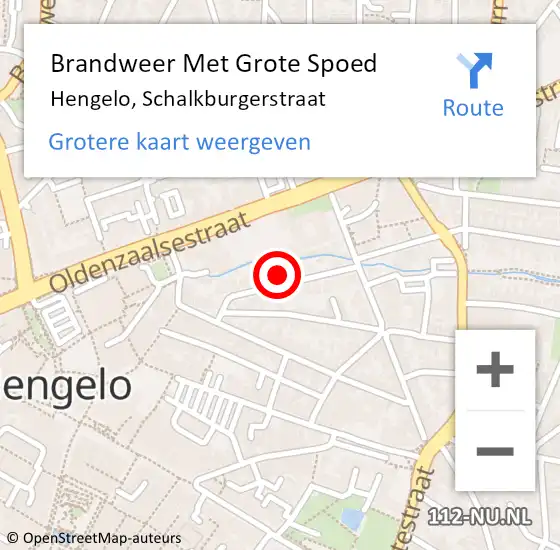 Locatie op kaart van de 112 melding: Brandweer Met Grote Spoed Naar Hengelo, Schalkburgerstraat op 2 februari 2017 21:53