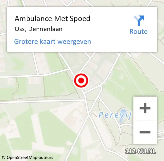 Locatie op kaart van de 112 melding: Ambulance Met Spoed Naar Oss, Dennenlaan op 2 februari 2017 22:06