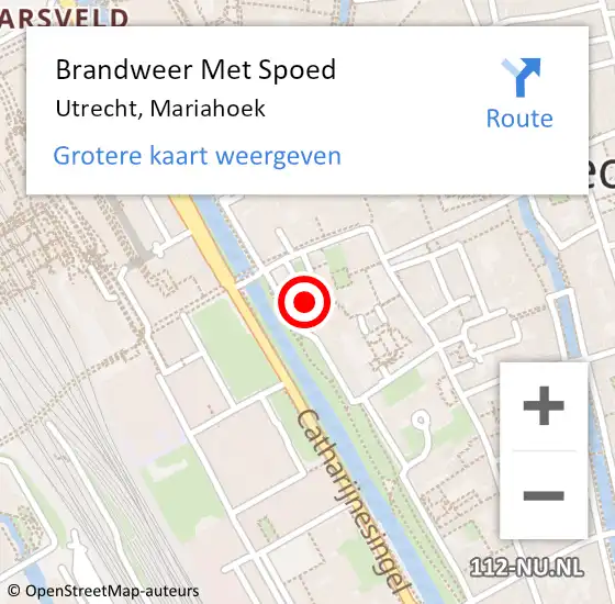 Locatie op kaart van de 112 melding: Brandweer Met Spoed Naar Utrecht, Mariahoek op 2 februari 2017 22:18