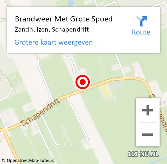 Locatie op kaart van de 112 melding: Brandweer Met Grote Spoed Naar Zandhuizen, Schapendrift op 9 januari 2014 20:04