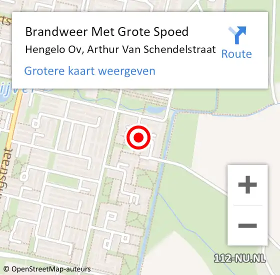 Locatie op kaart van de 112 melding: Brandweer Met Grote Spoed Naar Hengelo Ov, Arthur Van Schendelstraat op 2 februari 2017 23:37