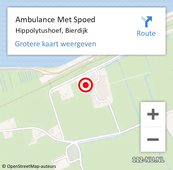 Locatie op kaart van de 112 melding: Ambulance Met Spoed Naar Hippolytushoef, Bierdijk op 3 februari 2017 04:46