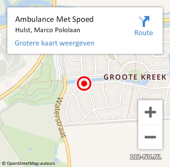 Locatie op kaart van de 112 melding: Ambulance Met Spoed Naar Hulst, Marco Pololaan op 3 februari 2017 05:53