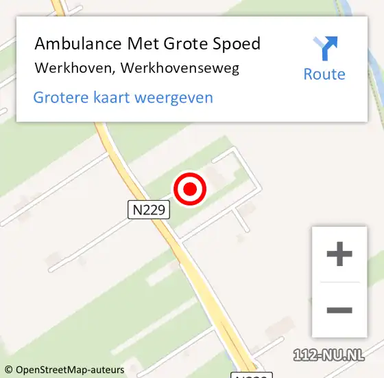 Locatie op kaart van de 112 melding: Ambulance Met Grote Spoed Naar Werkhoven, Werkhovenseweg op 3 februari 2017 07:08