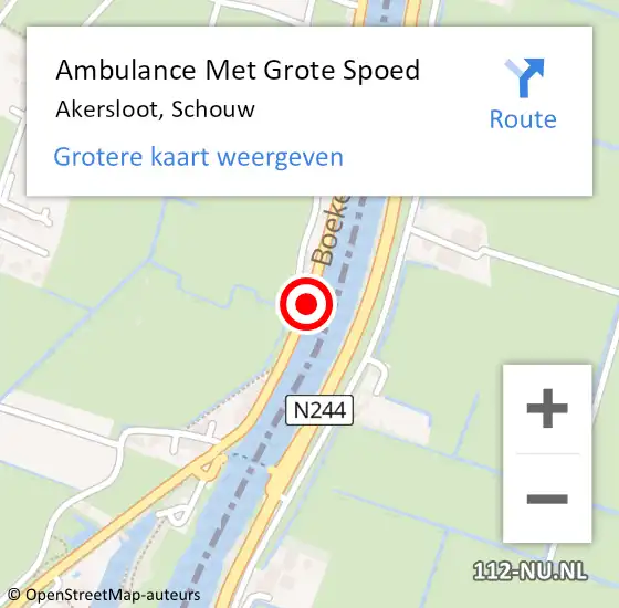 Locatie op kaart van de 112 melding: Ambulance Met Grote Spoed Naar Akersloot, Schouw op 3 februari 2017 08:00