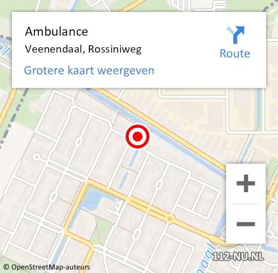 Locatie op kaart van de 112 melding: Ambulance Veenendaal, Rossiniweg op 3 februari 2017 08:22
