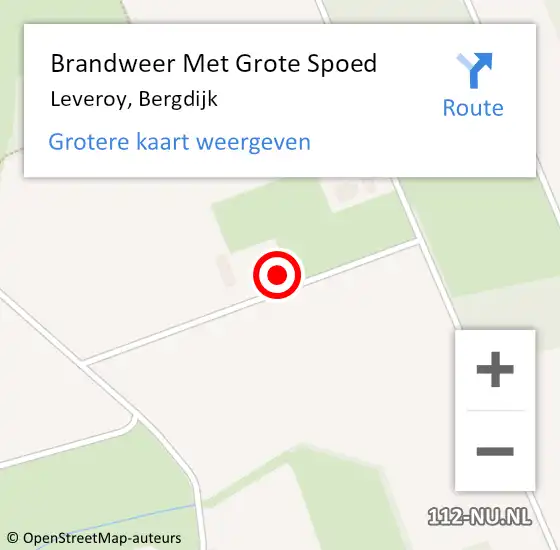 Locatie op kaart van de 112 melding: Brandweer Met Grote Spoed Naar Leveroy, Bergdijk op 3 februari 2017 10:03