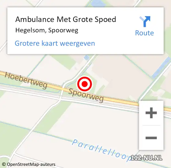 Locatie op kaart van de 112 melding: Ambulance Met Grote Spoed Naar Hegelsom, Spoorweg op 18 september 2013 20:21