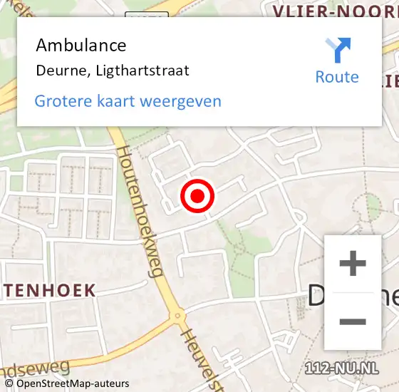 Locatie op kaart van de 112 melding: Ambulance Deurne, Ligthartstraat op 3 februari 2017 11:24