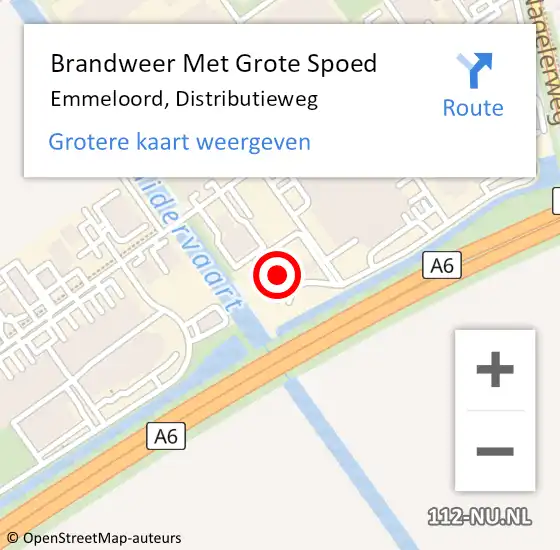 Locatie op kaart van de 112 melding: Brandweer Met Grote Spoed Naar Emmeloord, Distributieweg op 3 februari 2017 11:27