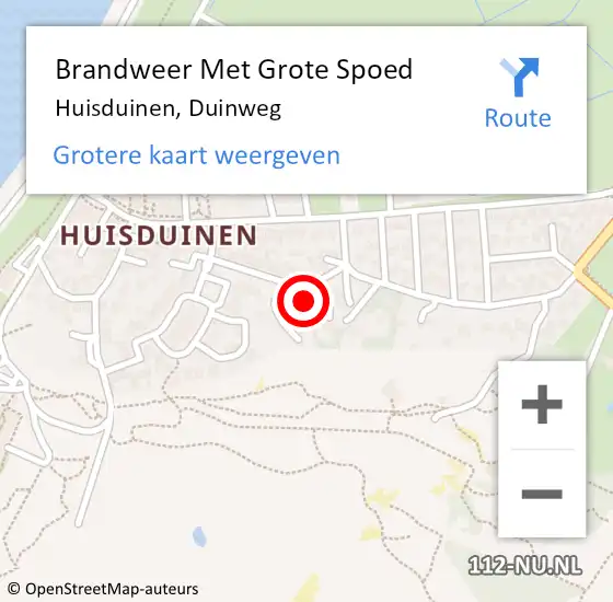 Locatie op kaart van de 112 melding: Brandweer Met Grote Spoed Naar Huisduinen, Duinweg op 3 februari 2017 11:51