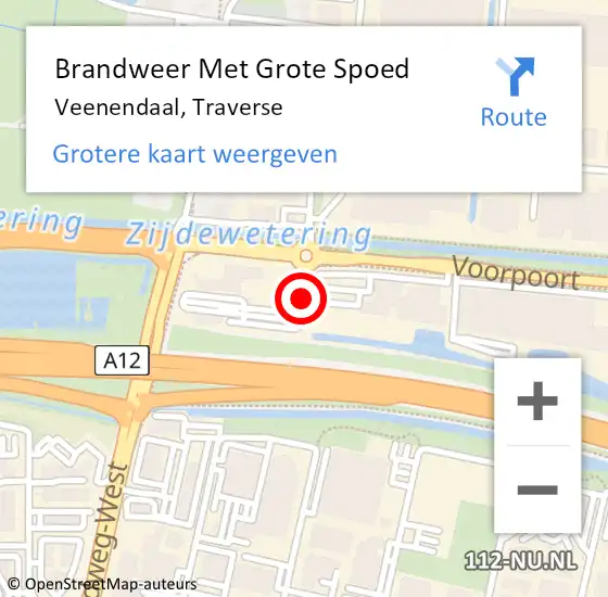 Locatie op kaart van de 112 melding: Brandweer Met Grote Spoed Naar Veenendaal, Traverse op 3 februari 2017 12:39