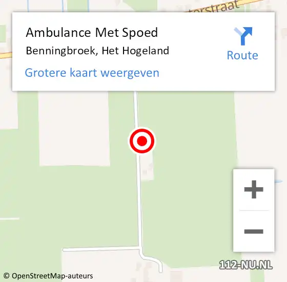 Locatie op kaart van de 112 melding: Ambulance Met Spoed Naar Benningbroek, Het Hogeland op 9 januari 2014 21:21